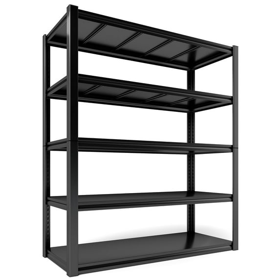 REIBII 48''W Garage Shelving 2500LBS Heavy Duty Storage Shelves Metal Shelving Adjustable 5 Tier Metal Shelves for Storage Rack Industrial Shelving Utility Shelf,48''W X 72''H X18''D