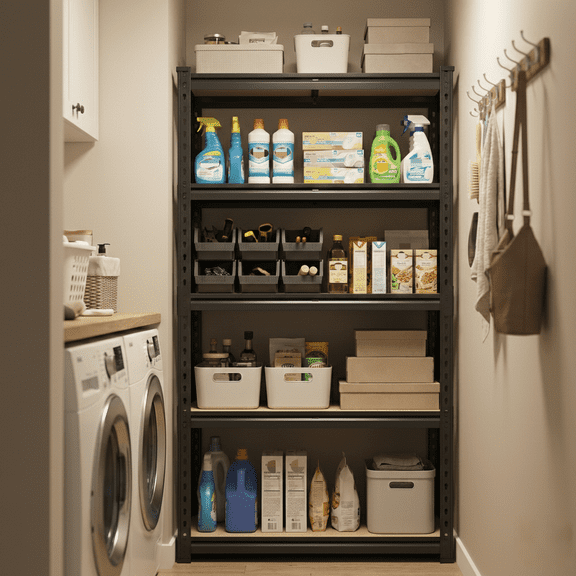 REIBII 5-Tier Adjustable Metal Garage Shelving Unit, 31.5" W x 15.7" D x 63" H, 2000 lbs