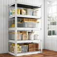 thumbnail image 1 of REIBII 5 Tier Storage Shelves Unit Metal Shelving 33.85"L x 15.35"W x 65.74"H ,White, 1 of 9