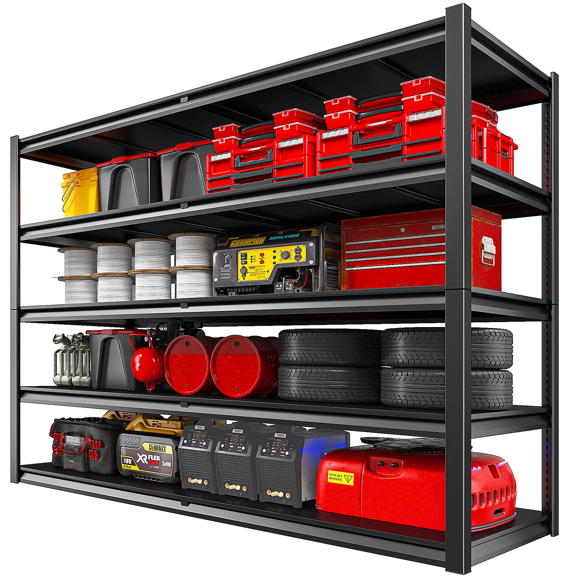 REIBII 55" W Garage Shelving Unit 3000LBS Heavy Duty Metal Shelving Adjustable Storage Rack