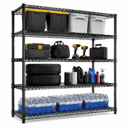 REIBII 55"W Wire Shelving 5 Tier Adjustable Metal Storage Shelves for Garage Pantry Kitchen, 17.7"D x 70.9"H,3200LBS