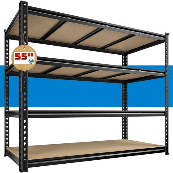 REIBII 55"W x 24" D x 60" H 4-Tier Garage Storage Shelves Rack Heavy Duty Industrial Shelving Units