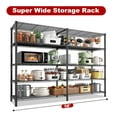 thumbnail image 1 of REIBII 58" Wide Storage Shelves Unit 5 Tier Wire Shelving Rack Adjustable Metal Storage Shelves Heavy Duty Garage Shelving 1400Lbs Steel Shelf for Kitchen Pantry Basement,Black, 1 of 11