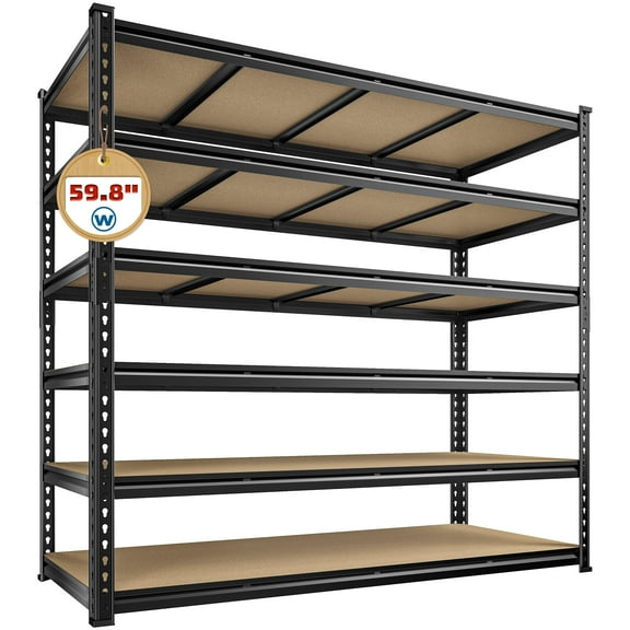 REIBII 59.8"W x 24"D x 83.8"H Heavy Duty Garage Storage Shelf for Basement Pantry Warehouse