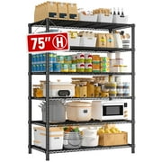 REIBII 6 Shelf Steel Wire Shelves Storage 1800LBS Shelving Units Rack,75"H x 35.5"W x 18"D