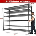 thumbnail image 1 of REIBII 6-Tier 60"W Wire Shelving Unit Heavy Duty Storage Shelves with Wheels 3500LBS Adjustable Shelf, 1 of 9