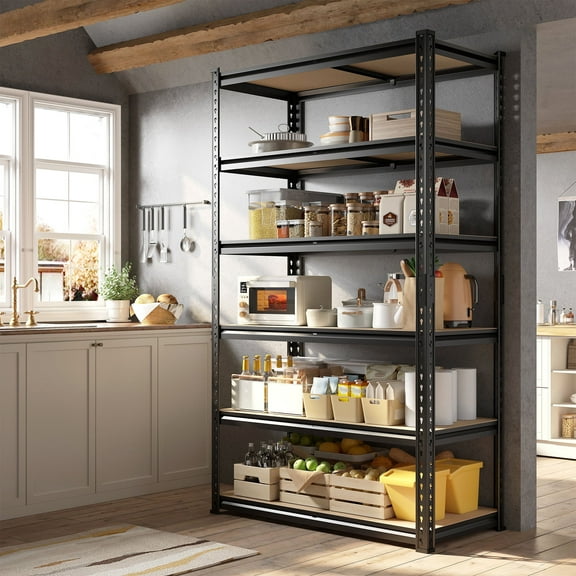 REIBII 6-Tier Adjustable Garage Shelving Units,31.5"W x 15.7"D x 78"H,2400 LBS