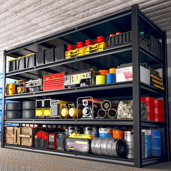 REIBII 60" W Garage Shelving 3000LBS Heavy Duty Storage Shelves Adjustable 5 Tier Metal Storage Rack,60" W x 24" D x 72" H