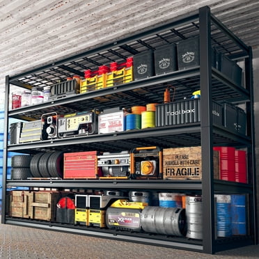 REIBII 60" W Garage Shelving Heavy Duty Storage Shelves 3000LBS Adjustable 5 Tier Metal Shelving Unit for Storage Rack 60" W x 24" D x 72" H