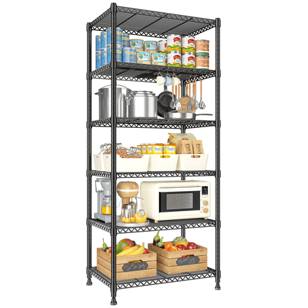 REIBII 72"H Wire Shelving 6-Tier Storage Shelves Metal Storage Rack for Kitchen Pantry
