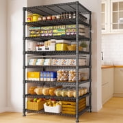 REIBII 8-Tier Metal Shelves 75" H Tall Wire Shelving Detachable Shelving Unit Adjustable Storage Shelves for Laundry Pantry Kitchen ,75" X35.05" X13.59"