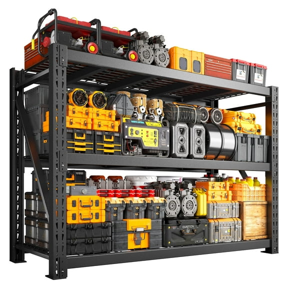 REIBII 8250LBS Heavy Duty Industrial Shelving Unit for Garage Storage,Shop,Warehouse,Basement,Commercial,60"W x 24"D x 66"H,3-Tier