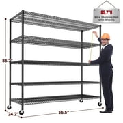 REIBII 3000LBS Heavy Deauty Storage Shelves,55.2"W x 24.2"D x 85.7"H, Adjustable Wire Shelving Unit for Pantry Garage Shelving