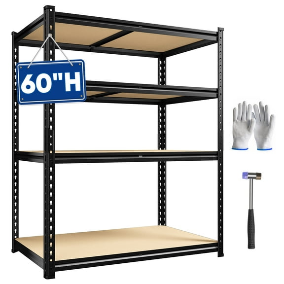 REIBII Adjustable Garage Storage Shelves Steel Shelving,40"W x 16"D x 60"H,2000 LBS
