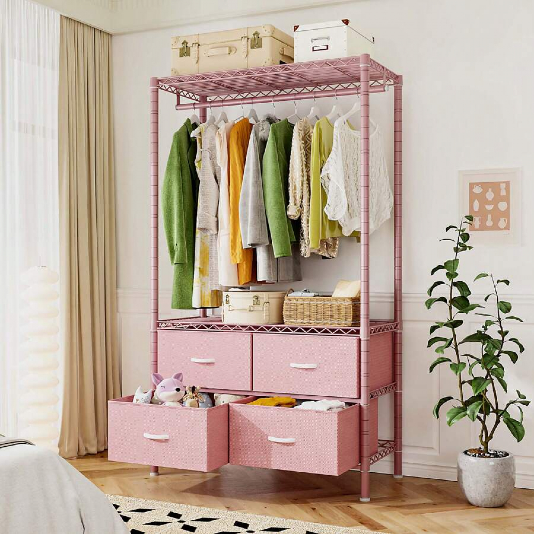 REIBII Clothes Rack, 450LBS Clothing Racks For Hanging Clothes, Heavy ...