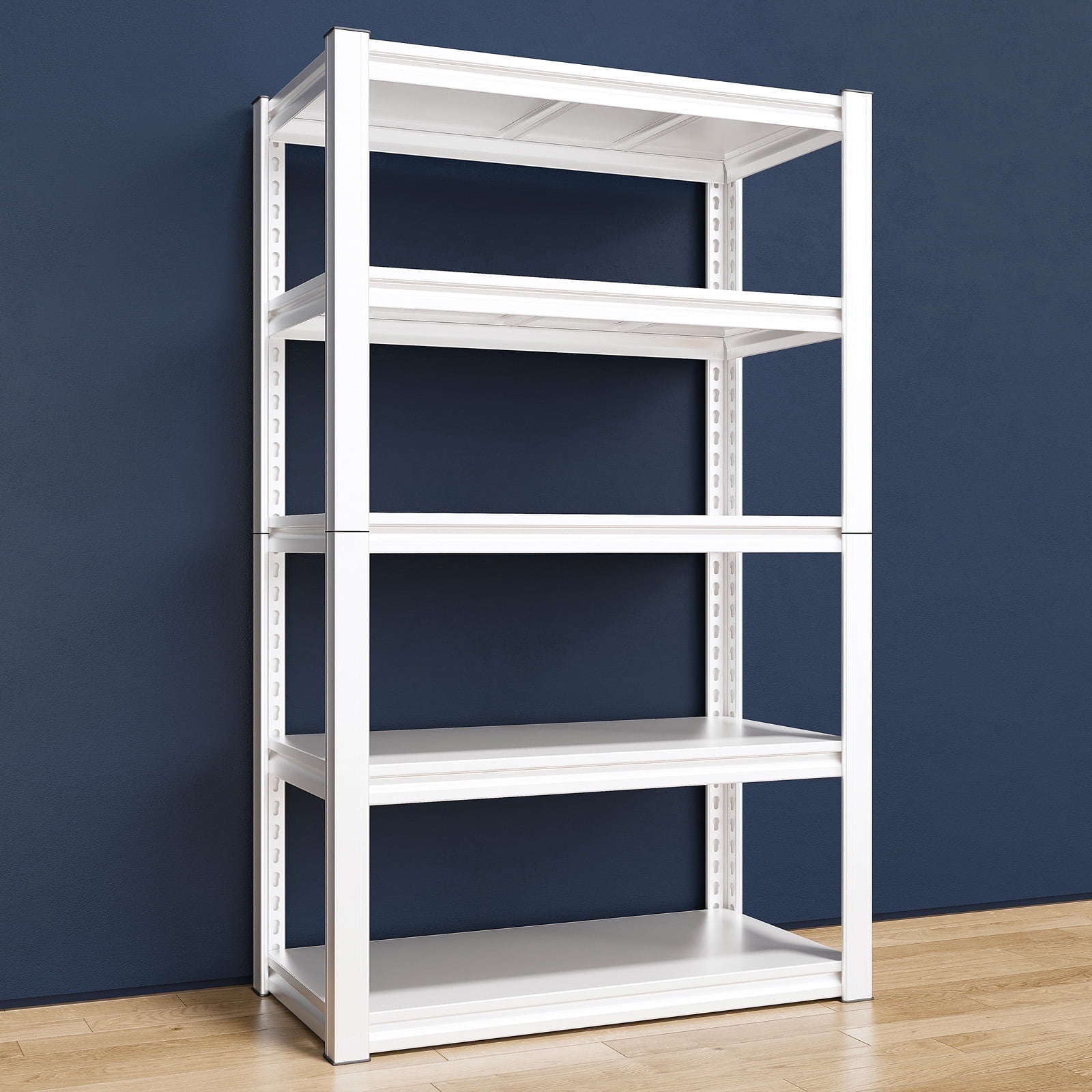 White Heavy Duty 5-Tier Metal Storage Shelving Unit