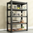 thumbnail image 1 of REIBII Grage Shelves Unit Adjustable 5 Tier Storage Shelves for Kitchen Pantry,Black, 1 of 8