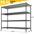 REIBII Heavy Duty Metal Storage Rack 4-Tier Adjustable Wire Shelves ...