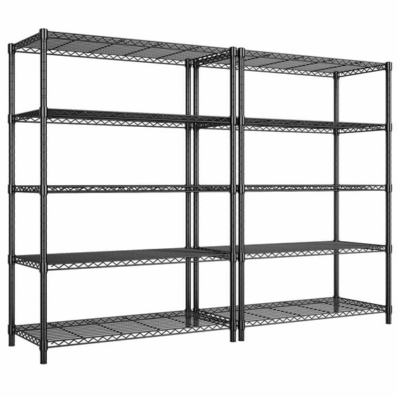 REIBII Metal Storage Rack,5-Tier Wire Shelving with Adjustable Shelves,36"W x 14"D x 72"H for Home Garage Storage, Black
