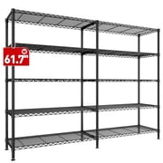 REIBII Heavy Duty Shelving Unit 61.7"W x 15.8"D Storage Shelves,Adjustable 5-Tier Extra Wide Garage Pantry Organizer Rack Black