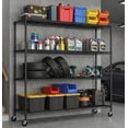 thumbnail image 1 of REIBII Storage Shelves 75.6" H Wire Shelving Unit with Wheels 2400LBS Heavy Duty Metal Shelves Adjustable Garage Storage Rack Pantry Shelf, 1 of 14