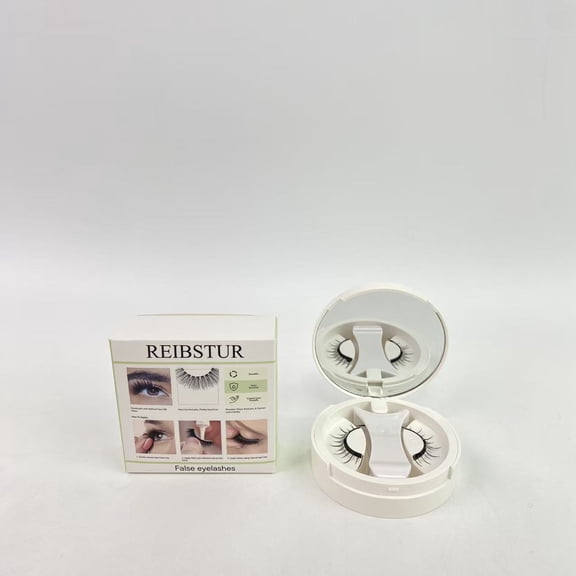 REIBSTUR False eyelashes,12 mm, Handmade, Refined Faux Silk, Contact Lens Friendly, Easy to Apply, Includes 1 Pair Reusable Strip Lashes