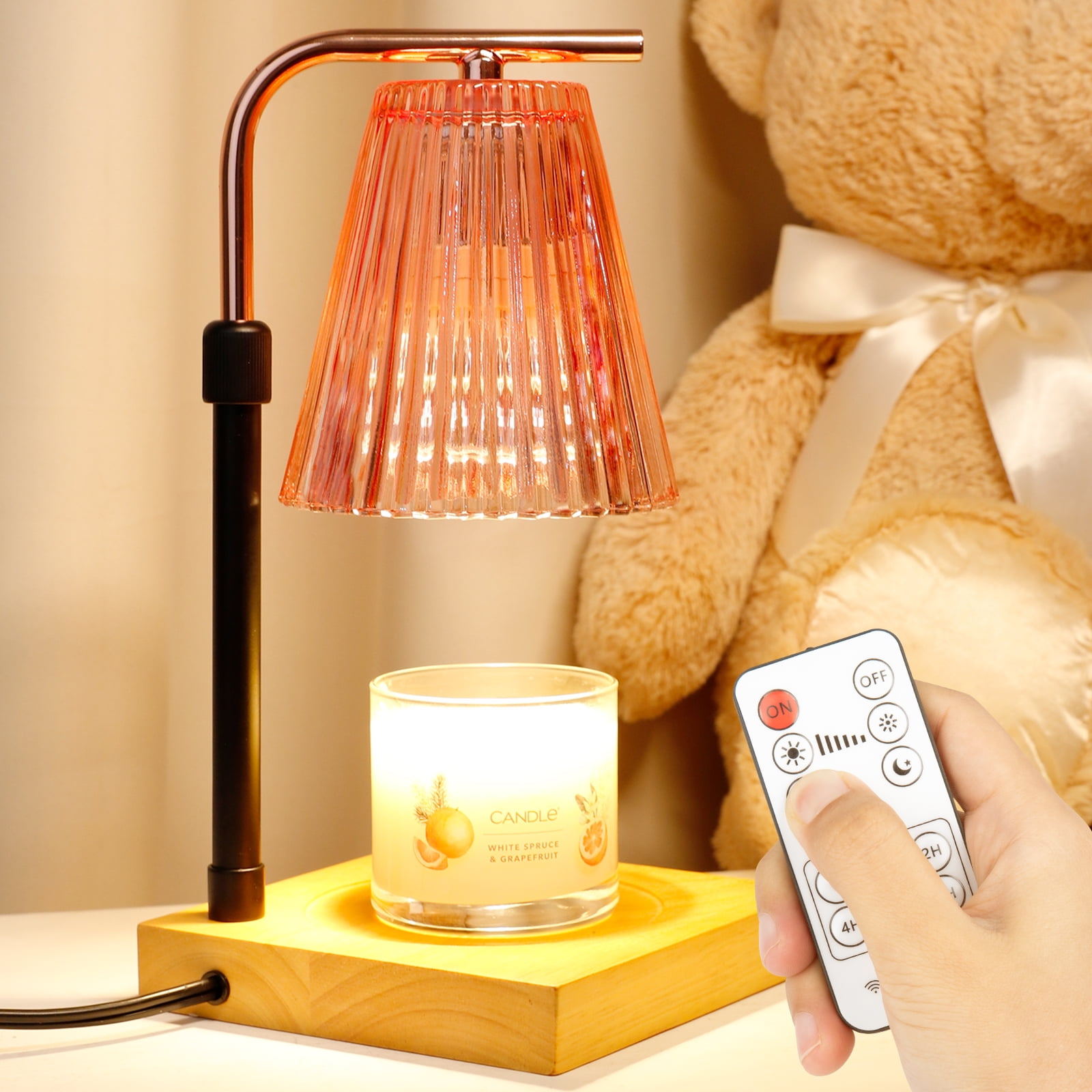 REIDEA Candle Warmer Lamp with 2 Bulbs, Timer, Adjustable Light Height