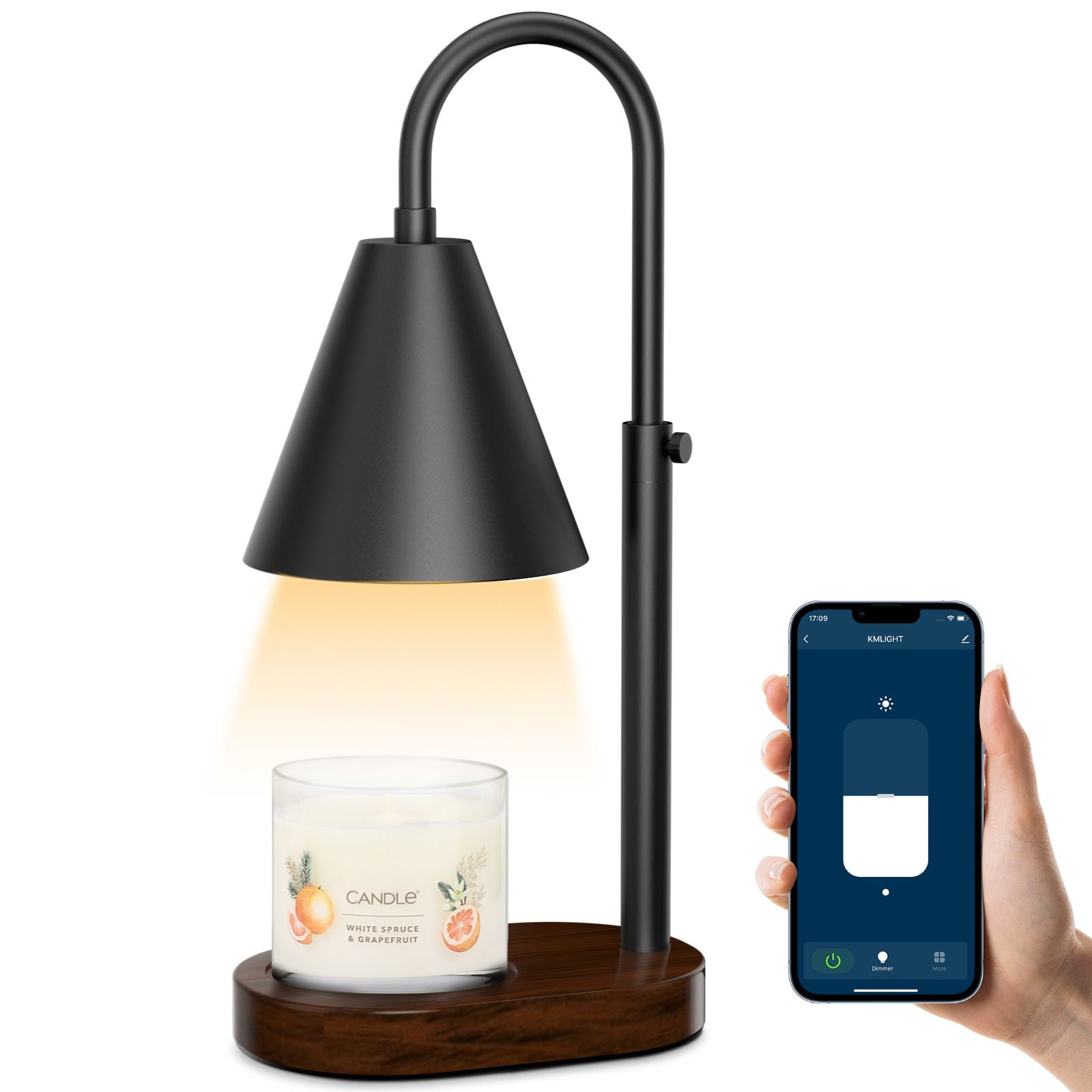 REIDEA Jar Warmer Lamp APP Controlled with Timer Dimmer and Adjustable