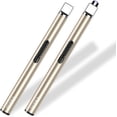 thumbnail image 1 of REIDEA S4 Lighter 2 Pack Electronic Candle Lighter Arc Windproof Flameless USB Rechargeable Lighter with Safe Button, Champagne Gold, 1 of 5