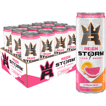 REIGN Storm Citrus Zest, Energy Drink, 12 Oz Can