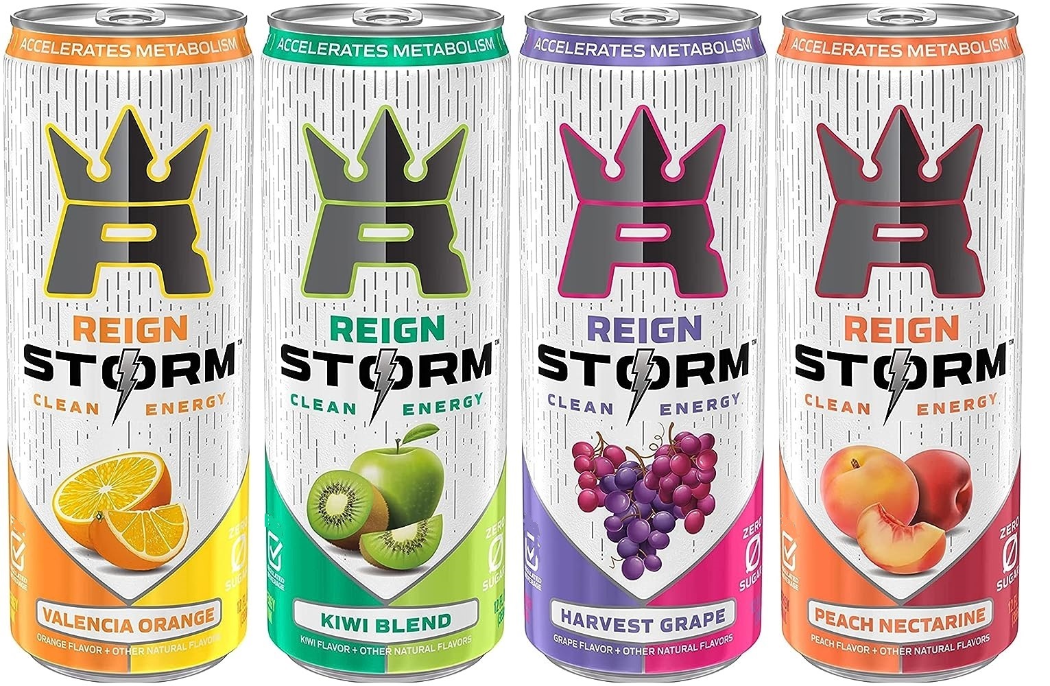 REIGN Storm Fitness & Wellness Energy Drink 4 Flavor Variety Pack 12 Fl ...