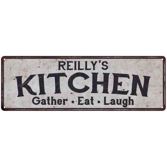 REILLY's Kitchen Rustic Chic Decor Gift 8x24 Sign 108240051589