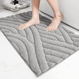 Color&Geometry Dark Grey Bathroom Rugs - Absorbent, Non Slip, Soft,  Washable, Quick Dry, 16x24 Small Grey and White Bath Mats for Bathroom