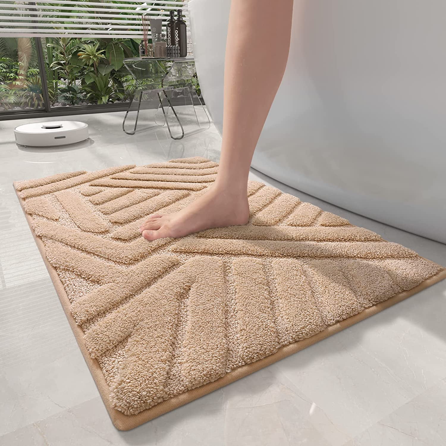 REINDEER FLY Bathroom Rug, Soft Absorbent Bathroom Mat, Non Slip Shag Bath Rug, Machine Washable