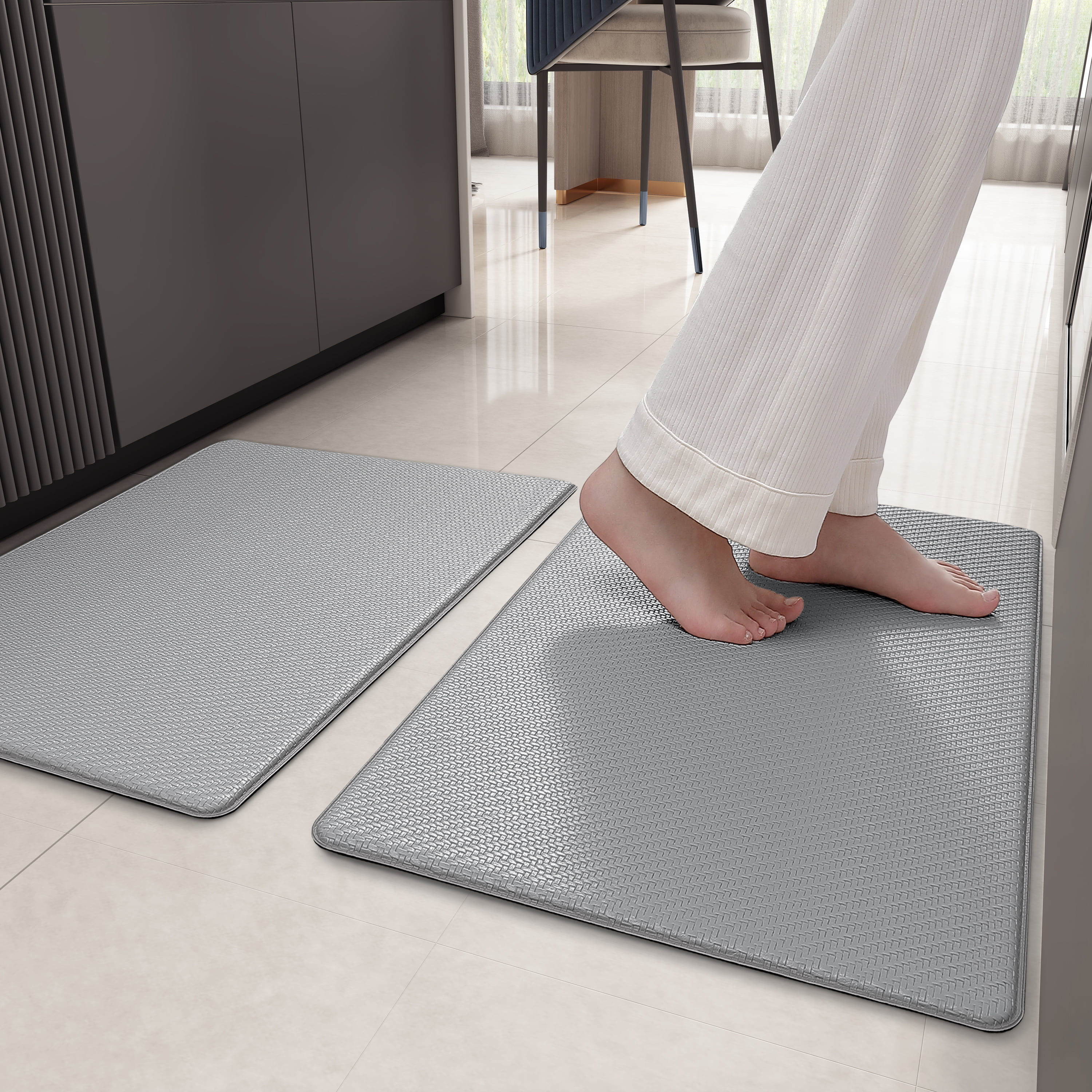 REINDEER FLY Kitchen Rug Set, Non Slip Kitchen Mat Set of 2 Piece