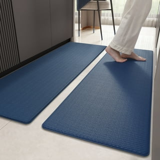DEXI Kitchen Rug Anti Fatigue,non Skid Cushioned Comfort Standing Kitchen Mat Waterproof and Oil Proof Floor Runner Mat, Easy to Clean, 17x59, Aqua