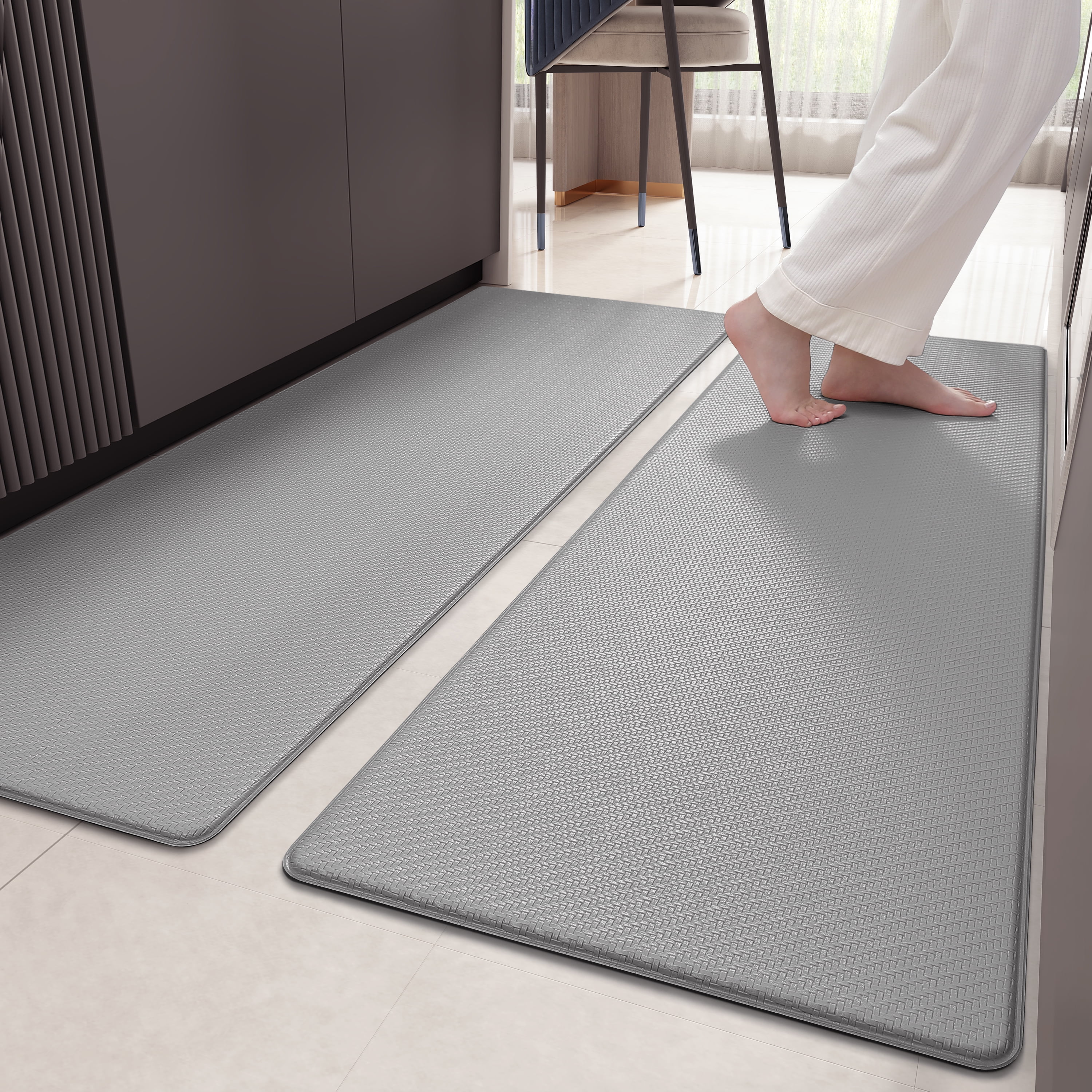 Rempry Kitchen Rugs and Mats Set of 2, Cushioned Anti Fatigue Kitchen Floor  Mat, Non Slip Waterproof Kitchen Rug Set Comfort Standing Mats 17