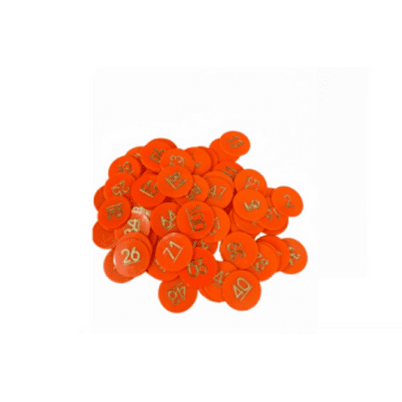REINDEER Plastic Tokens/Coins 1 to 100 Durable Numbered Tokens with Fine Quality Print & Clear Visuals
