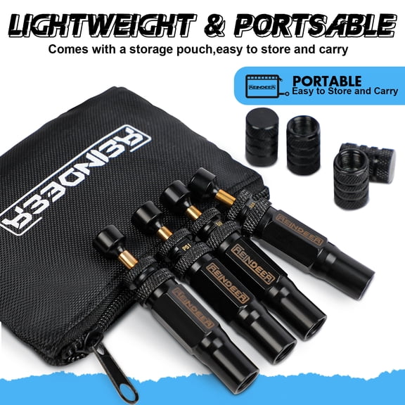 REINDEER Tire Deflator Tyre Deflator 10-30 PSI Adjustable Tire Deflator Kit - Ultimate Screw-on Automatic Auto-Stop Off-Road Valve Kit 4 PCS Tyre Air Down Tool for Offroad 4x4