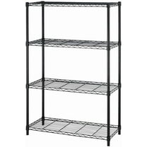 REKHH  14" D×36" W×54" H Commercial Wire Shelving Unit Metal Shelf with 4 Tier Adjustable Layer Rack Strong Steel for Restaurant Garage Pantry Kitchen Garage，Black