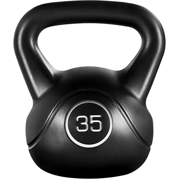 REKHH 35lbs Kettlebell Weights, Men & Women Home Gym Kettle Bell Exercise & Fitness Equipment with Wide Flat Base & Textured Grip for Strength Training