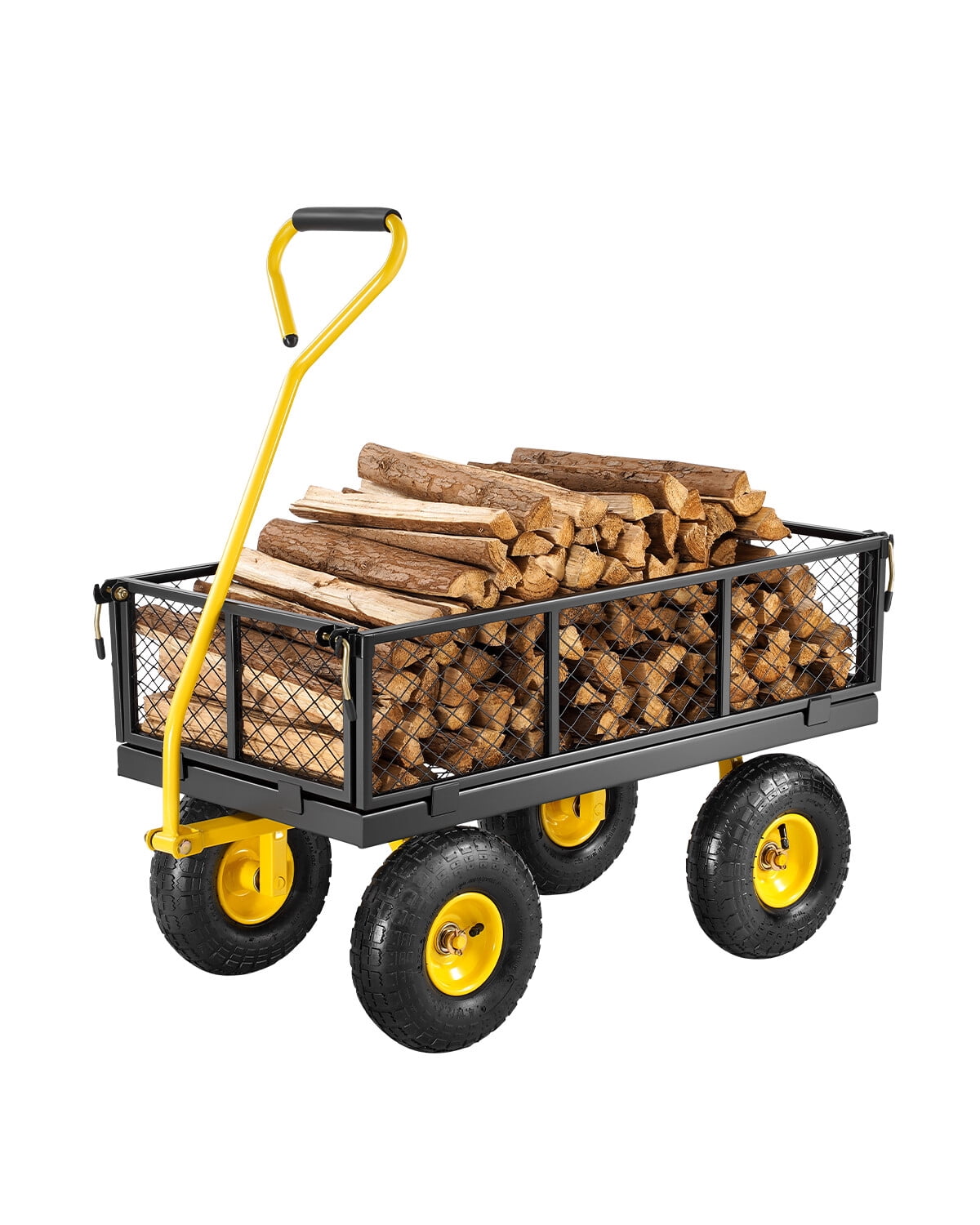 REKHH 500 Lbs Steel Garden Cart, Heavy Duty Garden Wagon Cart Pullable ...