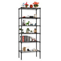 REKHH 6 Tier Wire Shelving Units Adjustable Metal Storage Rack 23L x 13W x 59H NSF Pantry Shelves Kitchen Organization Shelf for Kitchen Garage Small Places Commercial,Black