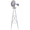 thumbnail image 1 of REKHH 8FT Ornamental Windmill Backyard Garden Decoration Weather Vane, Heavy Duty Metal Wind Mill wIth 4 Legs Design,Gray, 1 of 6