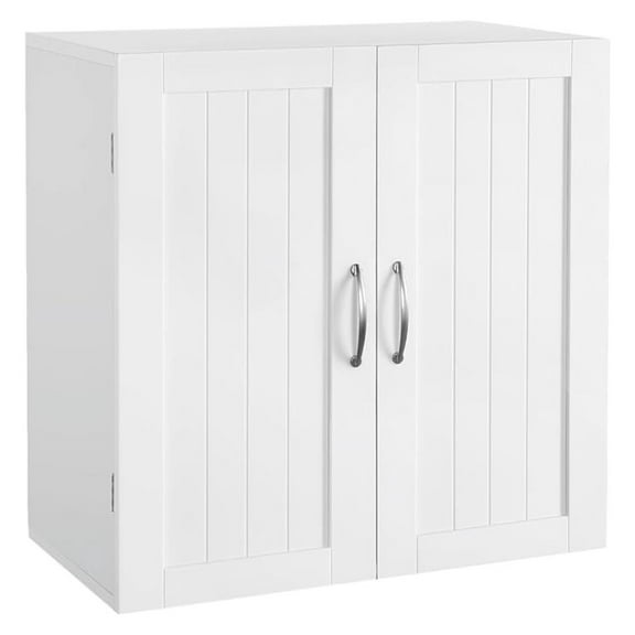 REKHH Bathroom Wall Cabinet, Kitchen Storage Cupboard Cabinet with 2 Doors, Wall Mount Storage Cabinet for Bathroom, Kitchen, Living Room, White