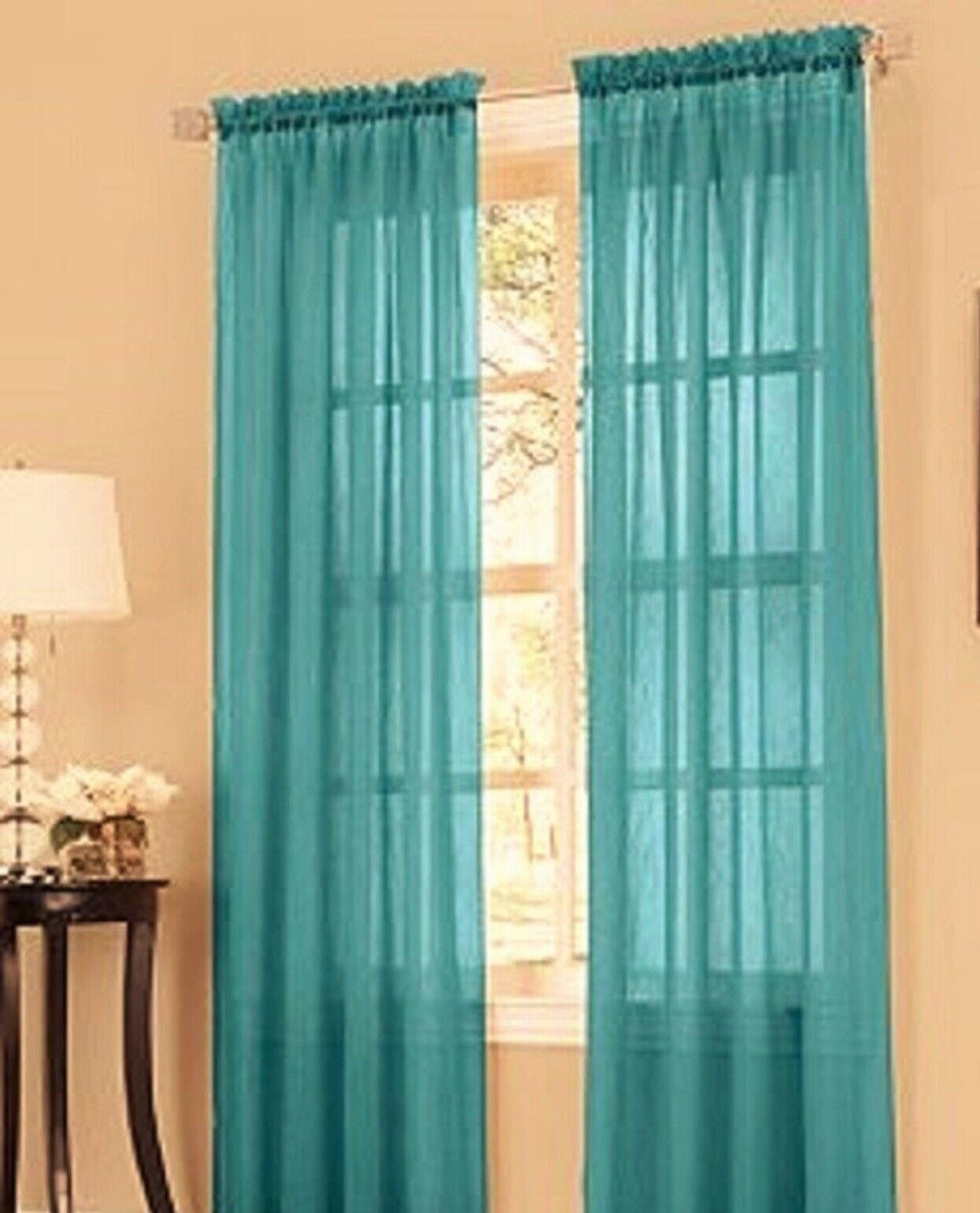 REKHH Elegant Sheer Curtains 84 Inches Long, Light Filtering Window ...