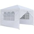 thumbnail image 1 of REKHH Pop Up Outdoor Gazebo Marquee 8.2''x8.2'' Garden Awning Tent Folding Canopy with 4 Sidewall and Carrying Bag for Festival Wedding Party 2.5MX2.5M (2.5x2.5m,White), 1 of 8