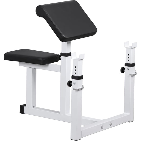 REKHH Preacher Curl Bench Arm Curl Weight Bench Weightlifting, Biceps Triceps Muscle Strength Training, Isolated Barbell Rack Stand Home Gym Equipment, Adjustable Height