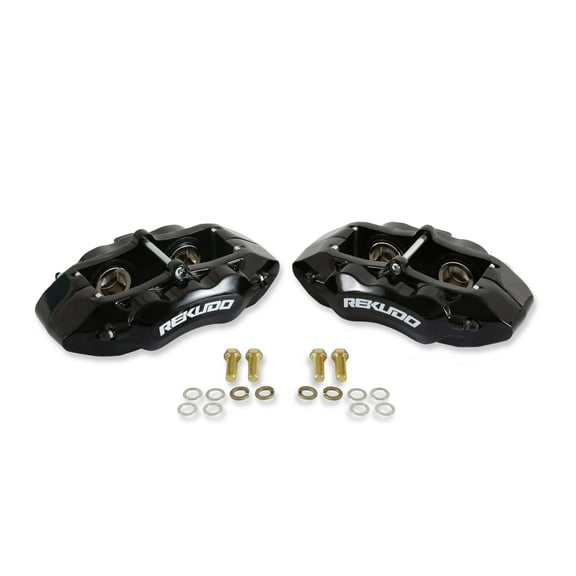 REKUDO RK400-10 Front Disc Brake Calipers - Pair - Black With REKUDO Lettering