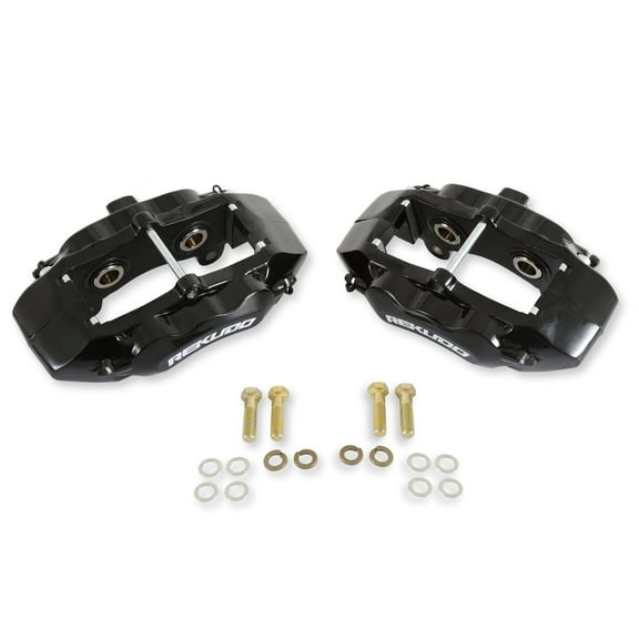 REKUDO RK400-11 Rear Disc Brake Calipers - Pair - Black With REKUDO Lettering